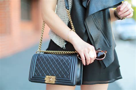 how to wear chanel boy bag|Chanel black boyfriend bag.